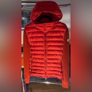Moncler down puffer sweater red